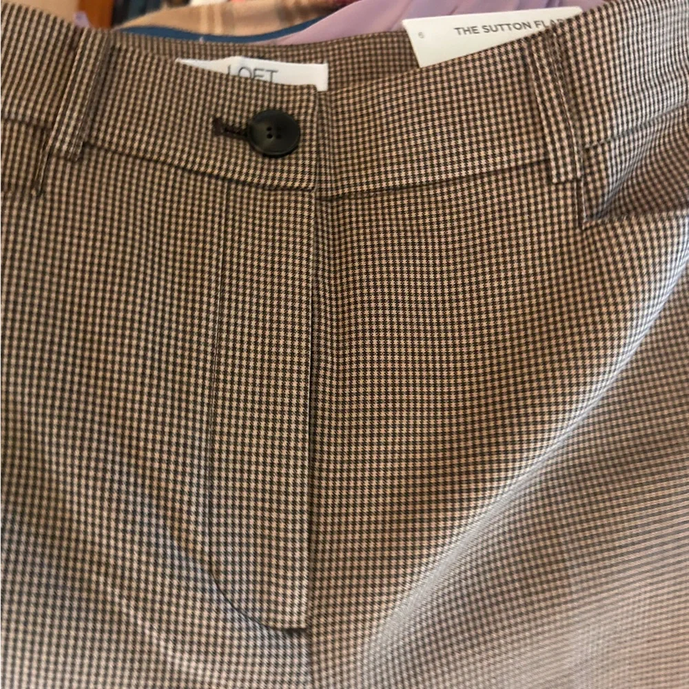 LOFT Brown High-Rise Wide-Leg Trousers